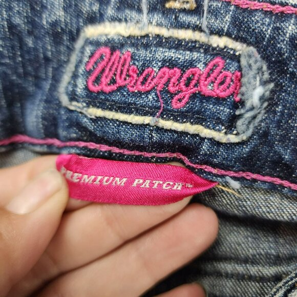 Wrangler Jeans Womens 5 Tall Dark Wash Stretch Mid Rise Bootcut - Picture 11 of 15